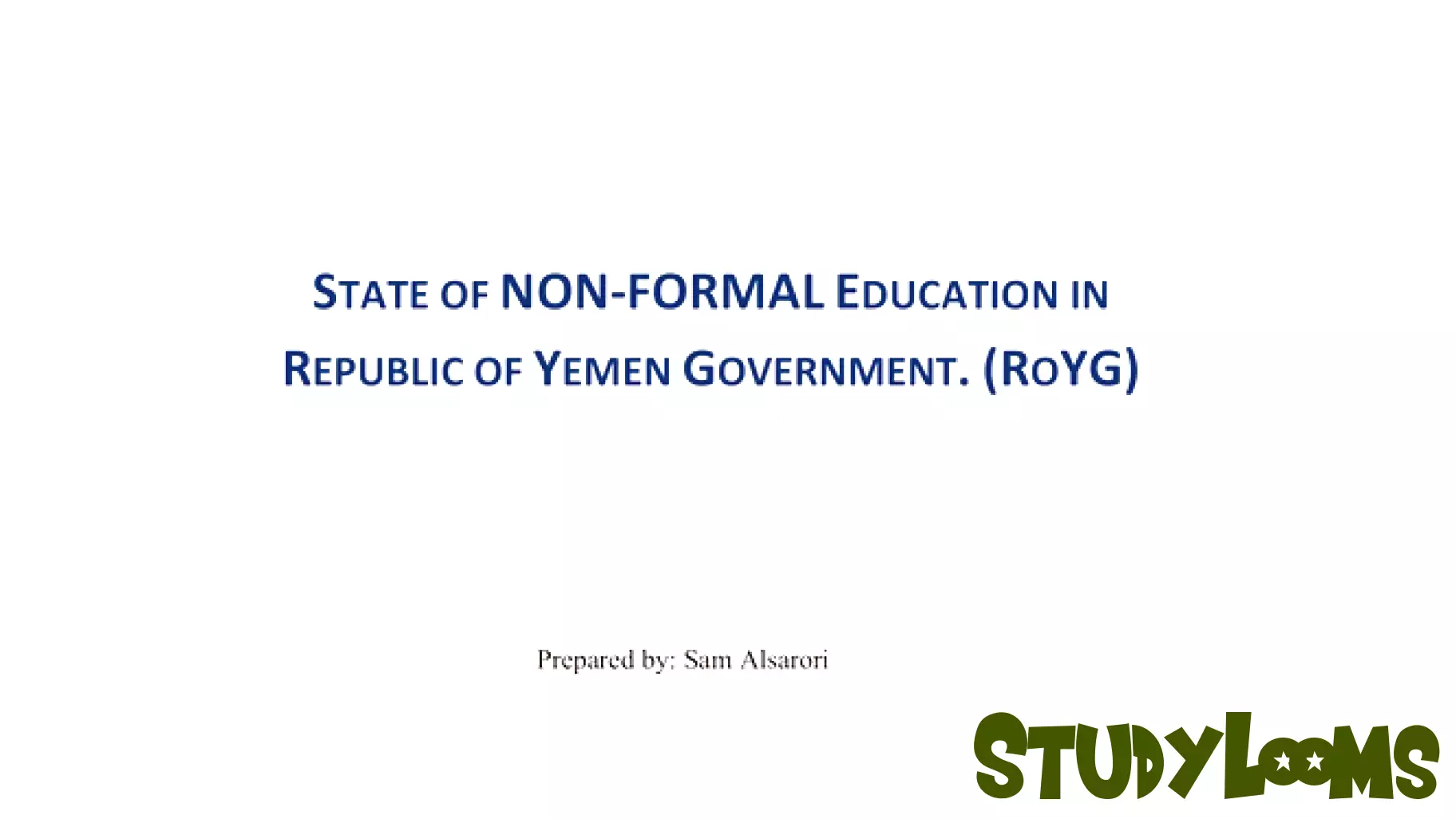 Insights into Yemen's Non-Formal Education Landscape
